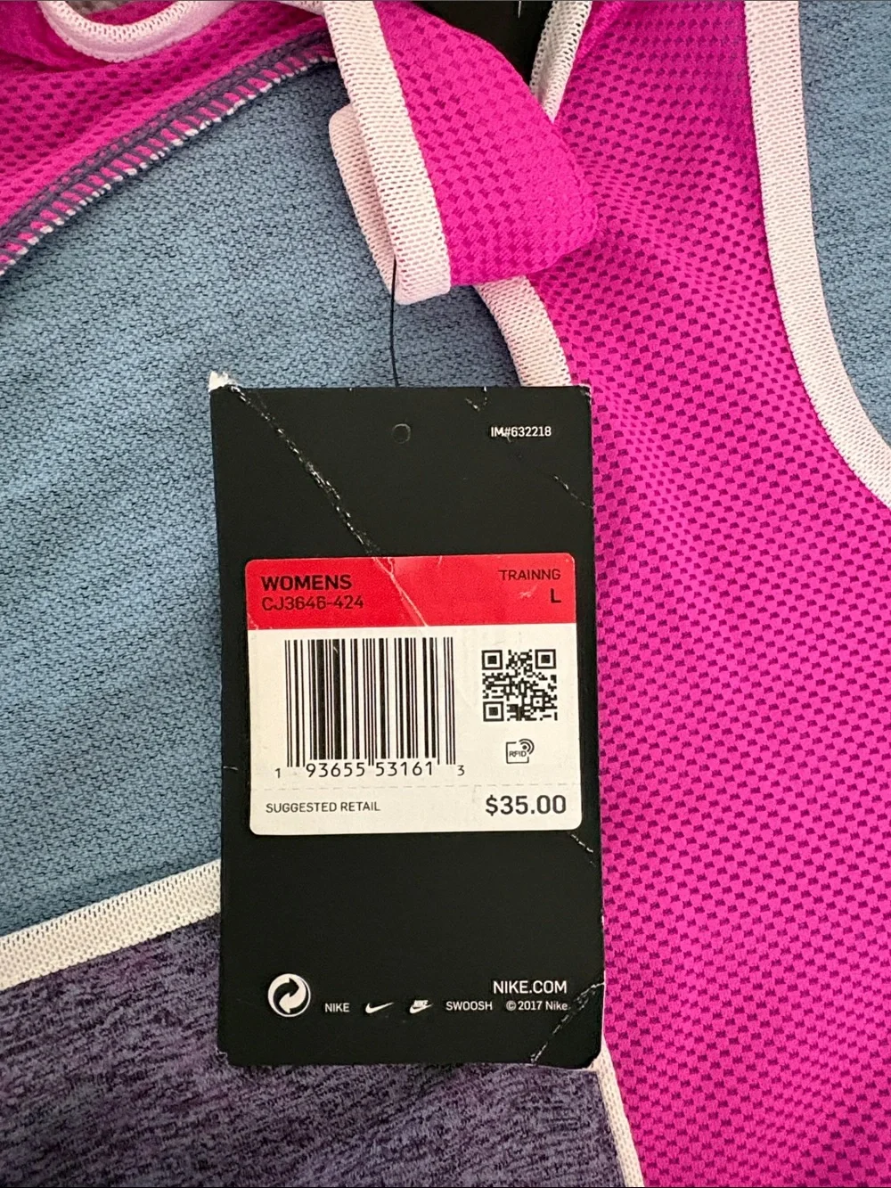 Nike Purple Heather & Bright Pink Pro Sports Bra